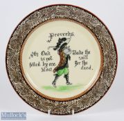 Royal Doulton Morrisian Proverb Series Ware China Golf Plate - with proverbs "An Oak is not felled