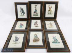 Norman Orr Golf Prints, a selection of 19 framed prints, some under glass, two have broken glass -