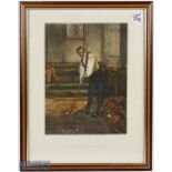 Little Practice Golf Picture engraved by G E after a picture by Walter Sadler, framed and mounted