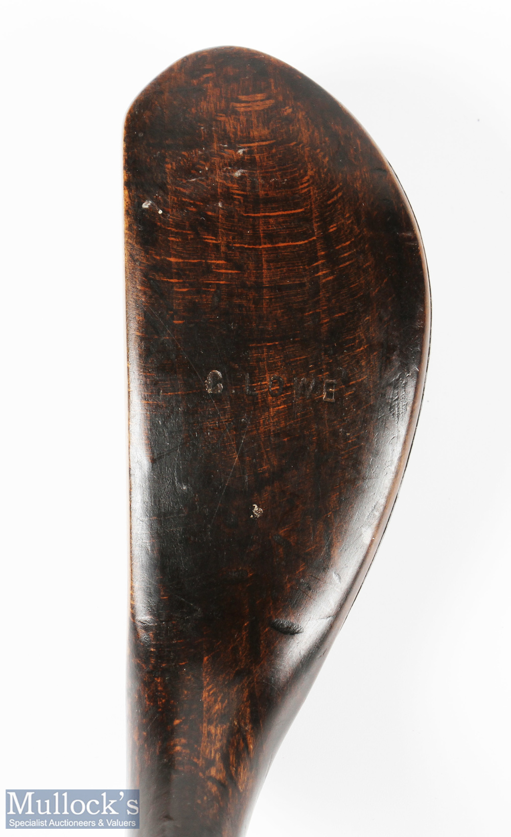 G Lowe Royal Lytham and St Annes longnose dark stained beech wood play club c1888 - overall 43. - Image 4 of 5