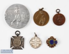 Interesting collection of 6x various ladies silver, silver and enamel, brass golfing medals from