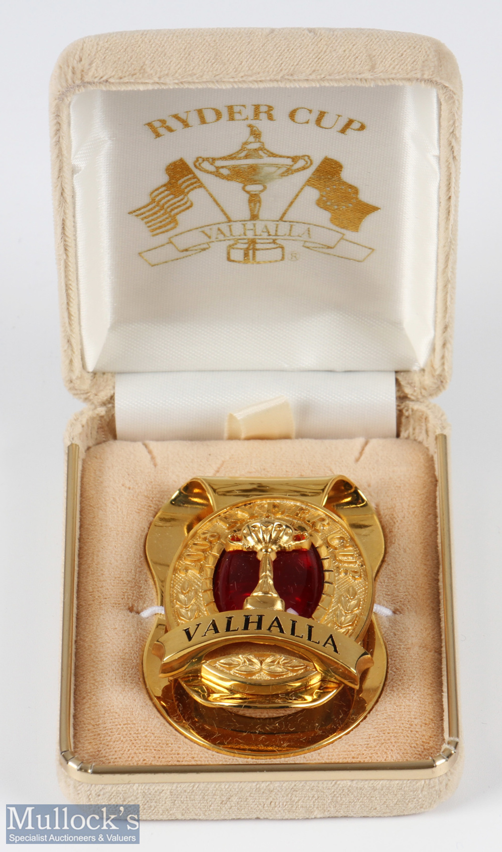 2008 Official Ryder Cup Presentation Gilt Embossed and Engraved Players/Official Money Clip - played - Image 2 of 2