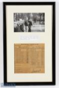 1938 Rare Duke of Windsor and Henry Cotton original signed golf score card and photograph