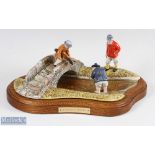 Royal Doulton Diorama Bone China of the famous golfing scene titled "In The Burn St Andrews" c1990 -