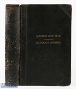 Fairfield Golf Club Manchester (Est. 1892) - official Temporary Members Entry Book from 1931 onwards