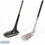 R Forgan Black Magic centre balance putter with composite head, maker's details to brass sole plate,
