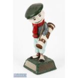 Early Dunlop Caddie Papier Mache Golfing figure - with embossed Dunlop 6 to the rear of his head -