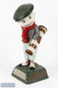 Early Dunlop Caddie Papier Mache Golfing figure - with embossed Dunlop 6 to the rear of his head -