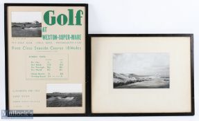 Original Weston-Super-Mare Golf Advertising Display c/w 2x photographs of the golf course and