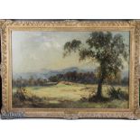 J A Henderson Tarbet (1875-1937) - Murrayfield Golf Course Edinburgh - large oil on canvas signed