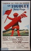 2x French Paris Golf Posters, La Touquet Paris Plage reproduction of the 1930s posters, sizes of