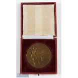 Fine 'Golf De Monte Carlo' large bronze medallion by T Szirmai for Arthus-Bertrand, obv; view of the