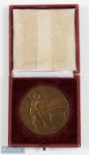 Fine 'Golf De Monte Carlo' large bronze medallion by T Szirmai for Arthus-Bertrand, obv; view of the