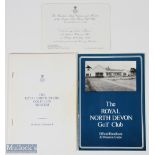 2x Interesting Royal North Devon Golf Club Museum and Handbook Guides signed by David Stirk - an