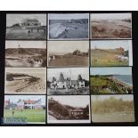 Collection of 12x various early Norfolk/Suffolk Region golfing postcards from the early 1900s