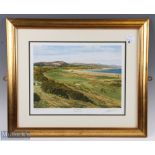 Royal Dornoch Graeme Baxter Golf Print framed and mounted under glass - size #57cm x 48cm