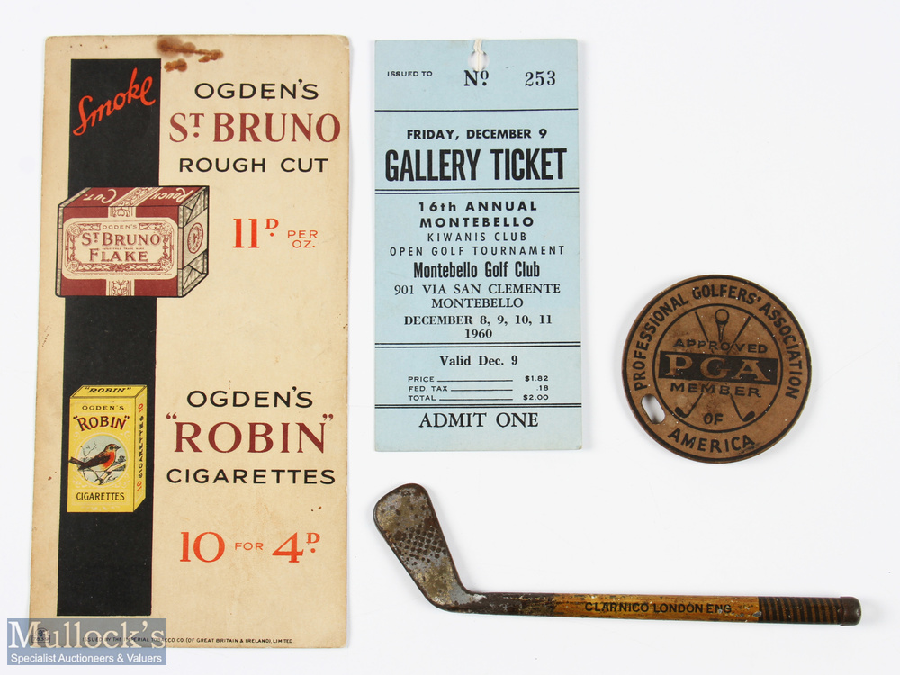 Period Golf Collectables Advertising, an interesting mixture to include a PGA of America members