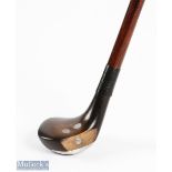 Dark stained persimmon driver Sunday Golfing Stick with lead sole insert and back weighting and