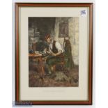 Royal and Ancient Golf Picture engraved by G E after a picture by Walter Sadler, framed and