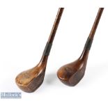 2x Harry Vardon Replica small head woods a brassie and spoon - both with grips