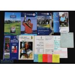 1987-2010 The Open Golf Tournament programmes, plus a signed Portugal Master's programme signed by
