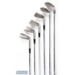 Henry Cotton Personal Set of 6x Nicoll Autographed golf irons - to incl Nicoll Royale no.3, 2x