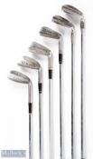 Henry Cotton Personal Set of 6x Nicoll Autographed golf irons - to incl Nicoll Royale no.3, 2x