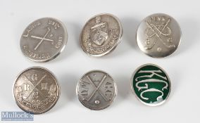 Selection of Silver Golf Jacket Buttons, to include 1931 Worlebury Ladies Golf Club, 1931 Bramhall
