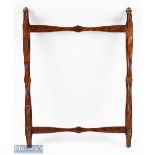 Period Oak Gold Club Display Rack, an oak rack for 6 clubs with original brass fittings - size