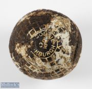 Goudie & Co of Edinburgh moulded mesh gutty Golf ball c1893 still retaining original white paint but