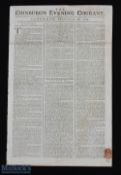 1773 The Edinburgh Evening Courant Newspaper St Andrews Golf Announcement - dated Saturday September