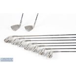 Powerbilt Citation Golf irons (9) features 3, 4, 5, 6, 7, 8, 9 PI, and SW stainless USA to hosel