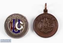 Ladies Golf Union membership badge and medal - features 1934 silver LGU enamel badge by Mappin &