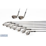 Taylor Made Forged Golf irons (9) features 3, 4, 5, 6, 7, 8, 9, 52 degree and 58 degree - gripped,
