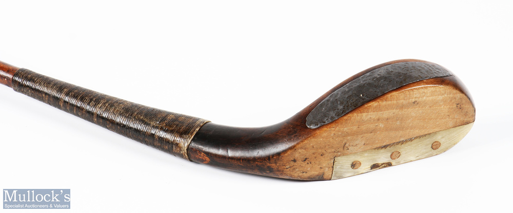 G Lowe Royal Lytham and St Annes longnose dark stained beech wood play club c1888 - overall 43. - Image 5 of 5