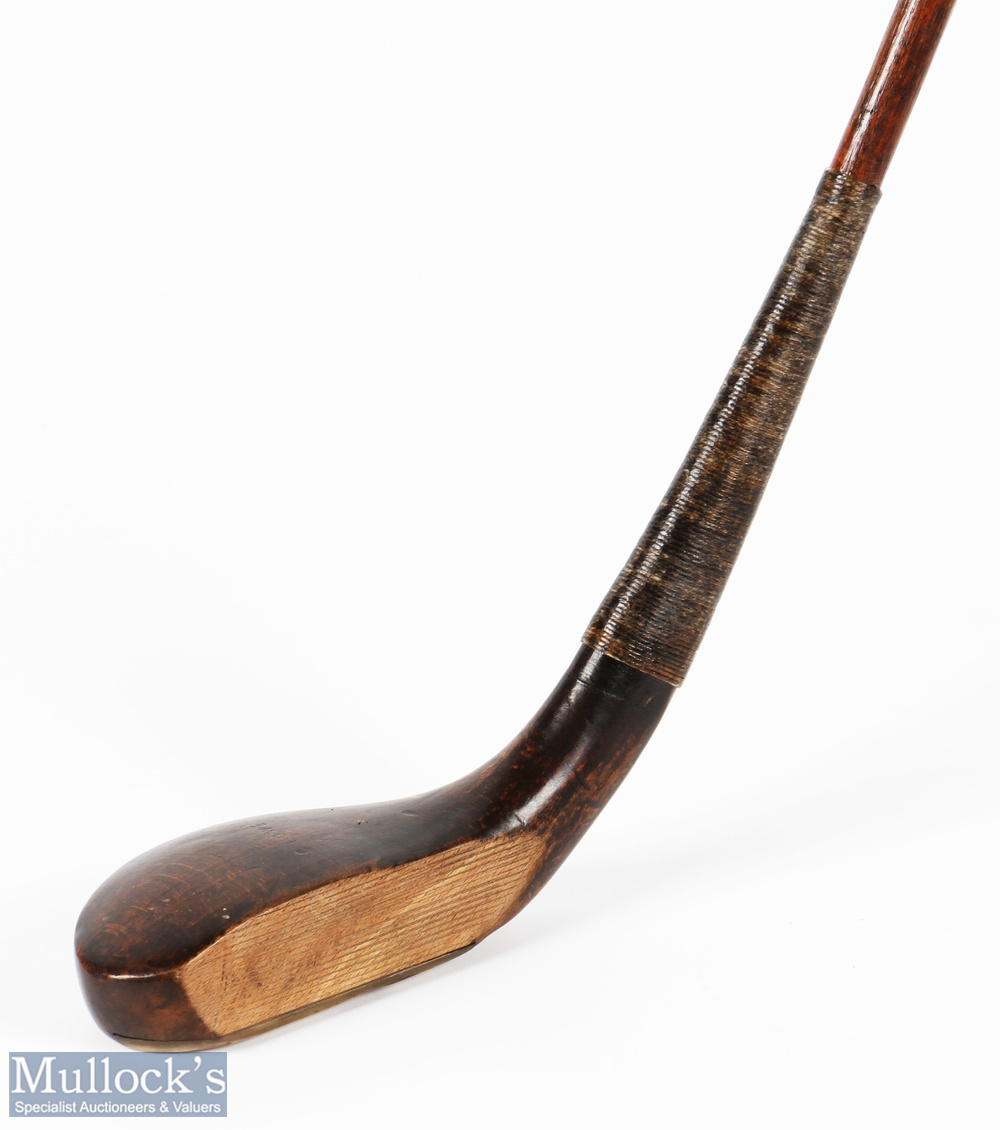 G Lowe Royal Lytham and St Annes longnose dark stained beech wood play club c1888 - overall 43.