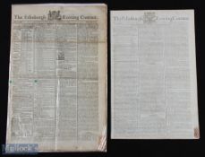 1784 & 1787 Edinburgh Evening Courant Newspaper St Andrews Golfing Announcements - both for The