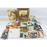 Golf Collectables: a mixed box to include modern golf postcards, greeting cards unused, fridge