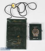 2005 Masters Golf Badge Holder Tiger Woods 4th Masters, with used entrance stickers to its back,