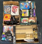 Commadore Amiga A500 Games Console and Quickshot controllers and a large collection of games with