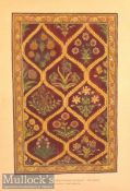 India - Lahore Woollen Carpet Print circa 19th century measures 10 x 14" approx