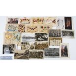 WWI Military Group Postcards, silks, a quantity of 7 real photo postcards, 2 silk postcard of