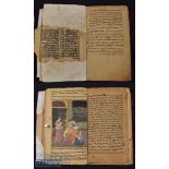 India-Persia Manuscript with Miniature Paintings - a Persian manuscript with 10x Indian Miniatures