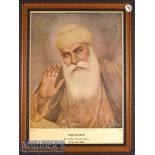 India - Sri Guru Nanak Dev Jr Print - early print from the painting drawn by Sobha Singh the most