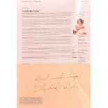 Elizabeth Taylor (1932-2011) Autograph inscribed 'Best Wishes always Elizabeth Taylor' to the