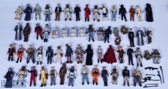 c1977-1980 Star Wars Action Figures Millennium Falcon, speeders, and parts, a good selection of 60