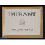 Automotive - Durant 1922 An interesting 16 page sales catalogue with illustrations of 4 models and