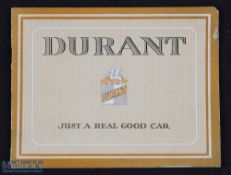 Automotive - Durant 1922 An interesting 16 page sales catalogue with illustrations of 4 models and