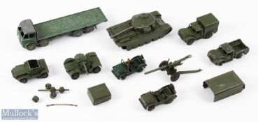 Dinky Meccano Military Diecast Toy Cars, a play worn collection to include army cargo truck x2 - one