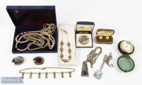 Selection of Costume and Other Jewellery including silver hallmarked pendant necklace